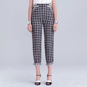 Kaelen NYC Black White Grid Pattern Cropped Pants - 4